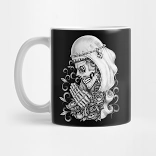 Santa muerte with rose day of the dead. Mug